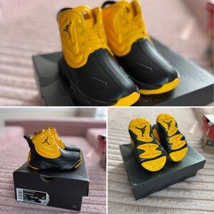 Kids Black and Yellow Basketball Shoes